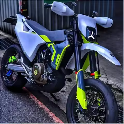 Off Road Dual Sport LED Headlight Headlamp HI lo Beam Front Light Mask For Husqvarna 125 250 300 350