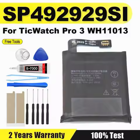 New SP492929SI Battery for TicWatch Pro 3 battery GPS Wear OS Smartwatch 3.88V 577mAh SP492929SI WH1