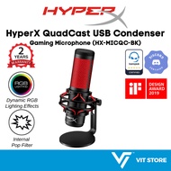 HyperX Quadcast USB Condenser Gaming Streaming Microphone (HX-MICQC-BK) For PC, Desktop, Laptop, PS4, 2 Years