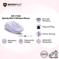 Micropack Speedy Mini2 USB 2.4GHz Wireless Optical Mouse | Ergonomic Design Silent Clicks (MP-712W)