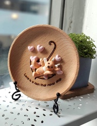 物語小木碟,桌上小擺設,給你溫暖的詩句.