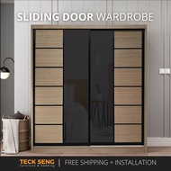 (FREE Shipping & FREE Installation) TECK SENG 8 Feet Sliding Doors Wardrobe / Anti-Jump / 2 Sliding 