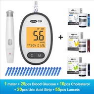 3 in 1 Multifunction Monitor Blood Glucose Meter Uric Acid Meter Cholesterol Test Strips Lancets Glu