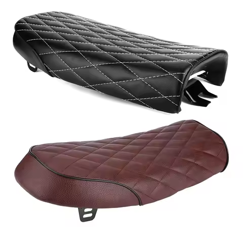 Motorcycle Flat Cushion Saddle PU Leather Racer Seat for Honda CG125 GN CG CB200 CB350 CB400SS CB500