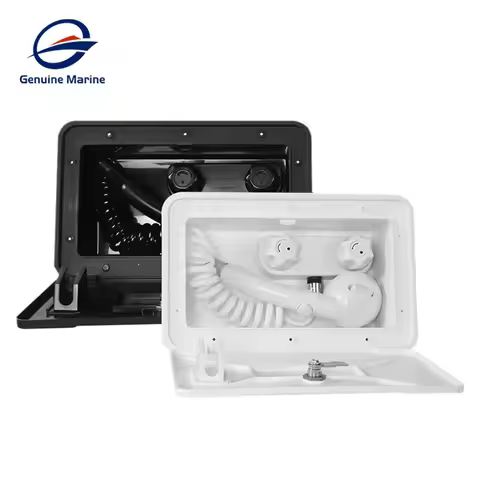 New RV Outdoor Shower Box Kit & Key Shower Head 1.5m Hose Simple Mounting For Caravan Boat Exterior 