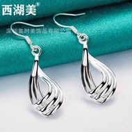 Silver Jewelry Minimalist Geometric Three-Circle Earrings Female Jewelry Earrings Popular Jewelry Xi
