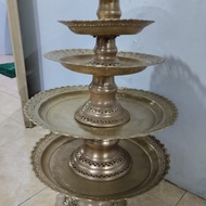 5set tempat buah/pahar/dulang/nampan bahan kuningan asli ex lama