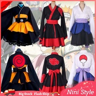 Naruto Adult Japanese Kimono Cosplay Kids Akatsuki Cloud Print Uchiha Sasuke hyuuga hinata Costume D