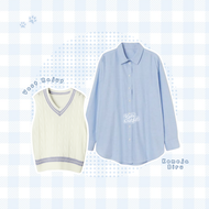 Sean Baju One Set Wanita (Kemeja Vest Rajut BKK Celana Jeans) Korean Style Rompi Setelan - KK248