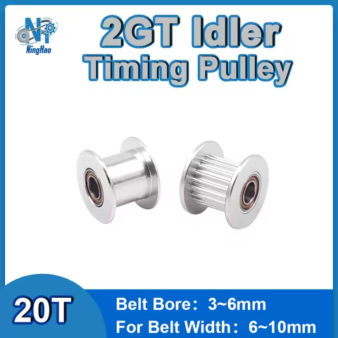 2GT 20Teeth Timing Pulley Belt Width 6/9/10mm Bore 3/4/5/6mm GT2 20T Tensioning Wheel Open Synchrono