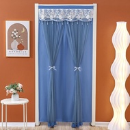 Household Bedroom Lace Door Curtain Single Door Anti-mosquito High-End Double Open Fabric Paste Door Curtain Princess Curtain Decorative Curtain Part