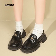 Lovito Elegant Boat Shoes Loafers Boat Shoes for Women LFA90250 Lovito Shoe Kasual Elegan Loafers Ka
