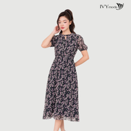 Blossom Pink Dress - Đầm lụa họa tiết dáng xòe Đầm dự tiệc nữ IVY moda MS 48M9031