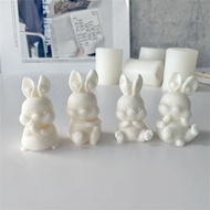 Easter Cute Rabbit Aromatherapy Candle Silicone Mold DIY Rabbits Plaster Epoxy Resin Fondant Cake Making Tools Rabbit Home Ornaments