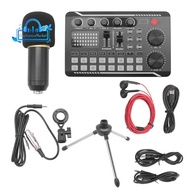 Portable Sound Card Kit PC Microphone Set Accessories Condenser Microphone Set Live Sound Card F998 