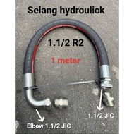 Hydroponic hose 1.1/2 R2 x 1 meter + 1.1/2 JIC + elbow 1.1/2 jic + nipple