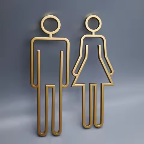 A Set of Three-Dimensional Hollow Out Bathroom Signs Creative Bathroom Door Signs Bathroom Signage R