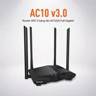 TENDA AC10 V3 WiFi 5 AC1200 Full Gigabit Dual Band WiFi Router for Home Plug and Play -