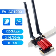 Thẻ Chuyển Đổi AC1200 WiFi 5 PCIE Băng Tần Kép Bluetooth 4.0 2.4G/5GHz 802.11AC Dành Cho Máy Tính Để