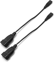 2 Pack IEC320 C8 European Power Extension Cable 25cm CEE7/16R Plug Compatible with Laptop, Printer a