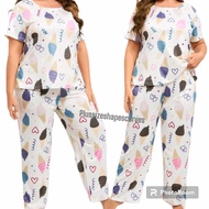 Comfort and Style: Adult Plus Size with Sleeve Pajama Terno - Big Size Sleepwear for Women can fit up to 7xl