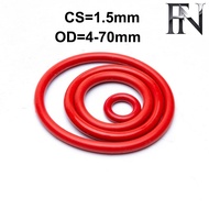 CS1.5mm Rubber Ring Red NBR Sealing O Ring O-Ring Seal Gaskets Red CS1.5mm * OD4-70mm