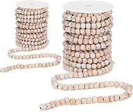 2 Pcs 66 Feet in Total Christmas Wooden Bead Garland Decor Christmas Tree Decorations Handmade Chris