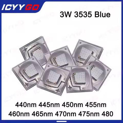 High Power SMD 3535 3W Blue Light 440nm 445nm 450nm 455nm 465nm 470nm 475nm 480nm Ceramic Fish Chip 