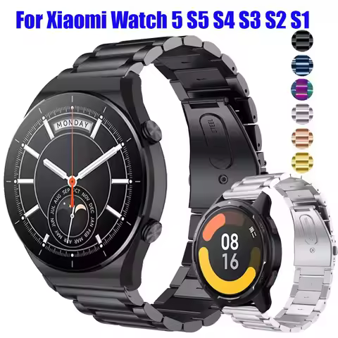 For Xiaomi Watch S1 Pro/S1 Active Stainless Steel Strap Metal Bracelet 22mm Watch Band For Xiaomi Wa