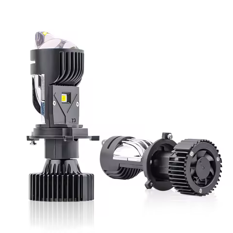 2 PCS Y3 Pro H4 Mini Projector Lens Led Headlight White Light 12V LED Light H4 Laser Headlamps Lamp 