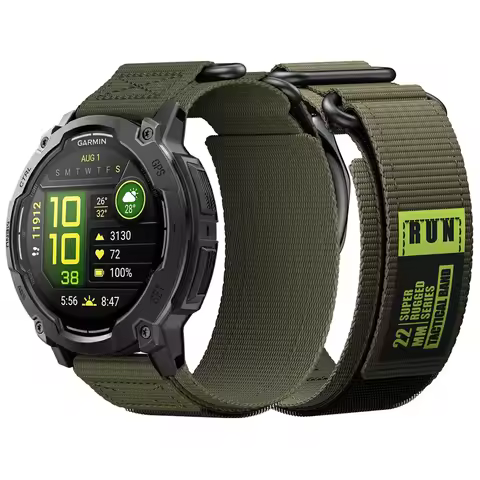 Double Loop Buckle Nylon Strap For Garmin Instinct 3 E 45mm AMOLED 22mm Watch Band For Garmin Instin