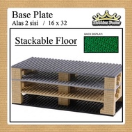 HBF Brick MOC - FLOOR Plate 16x32 - Building FLOOR Baseplate Stacking Board Double-Sided/ - 32 x 16