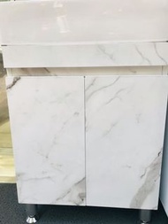 大理石白色圖案不銹鋼櫥櫃和水槽 w22 x d12 x h34