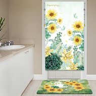 命運好好玩 招財向陽花風水布簾 + 珪藻土吸水地墊套組  布簾150 x 85cm + 地墊60 x 40cm  8110129