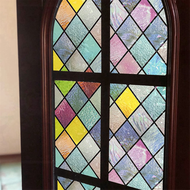 [WSU Store] ExclusivePrivacy Window Film Stained Glass Rainbow Window Tint Glue Free 3D Decorative W
