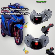 H4 headlight reflector plus relay socket H4 lamp Mio m3 mio z Plus Relay Tingal Install