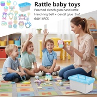 6/8/14PCS Baby Rattles Teether Toy Set 0-12 Months Newborn Soft Chewing Toys