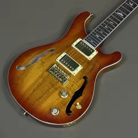 Cherryburst prs Electric Guitar 2H Pickups Hollow Solid Body gold hardware Free Shipping