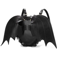 Fashion Girl Gothic Black Bat Heart Wings Backpack Goth Punk Lace Wing Bag