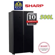 Sharp (500L) Fridge Side By Side Refrigerator SJX518GK