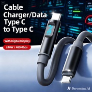 Type C to Type C Data Cable Digital Display Fast Charging 240W 5A 48V Data Cable Charger with Digita