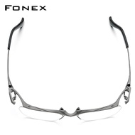 FONEX ไทเทเนียมแว่นตากรอบผู้ชาย2022ใหม่กึ่งไม่มีขอบสแควร์แว่นตาครึ่งกรอบแสงแว่นตา F85709