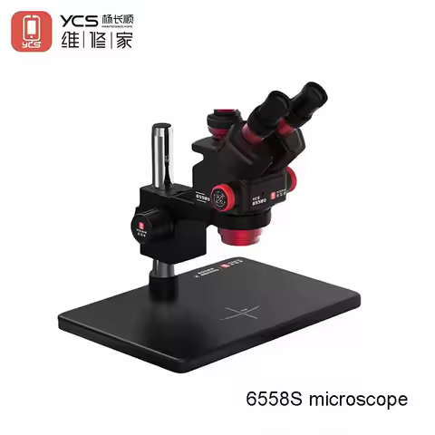 YCS 6558S HD Trinocular Microscope with Large Base for Mobile Phones PCB Welding Microscope Power To