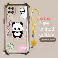 Case for Samsung A12 M12 A22 4G A22 5G M22 4G M23 4G phone casing Pink cute panda transparent soft c