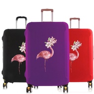 《Dream home》 อุปกรณ์เสริมกระเป๋าเดินทางกระเป๋าเดินทางล้อลากขนาด For18-30นิ้วเคสป้องกันกระเป๋าเดินทางฝาครอบกันฝุ่นยางยืดพิมพ์ลายฟลามิงโก้ดอกไม้สีชมพู