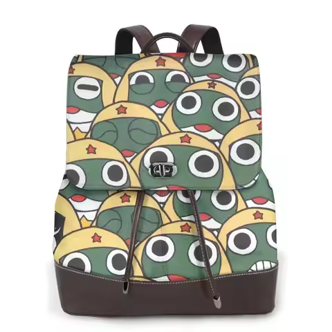 Sergeant Keroro Frog Bookbag School Student Bags Hiking Travel Daypack for Women Fashion Derma Backp