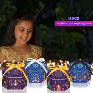 12cps 2025 Happy Diwali Festival Decor Diwali Gift Box Deepavali Decoration item  Party Gift Wrappin