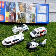 Diecast Set ambulance Mainan Miniatur ambulance