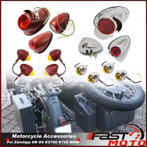 Red Chrome Turn Signal Light Indicator Blinker Brake Taillight For BMW M1 M72 R12 R75 R51 R61 R66 R7