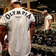 OLYMPIA Fitness Clothes Men Olympic Sports Top Training Suit Loose Short-Sleeved T-Shirt Large Size 